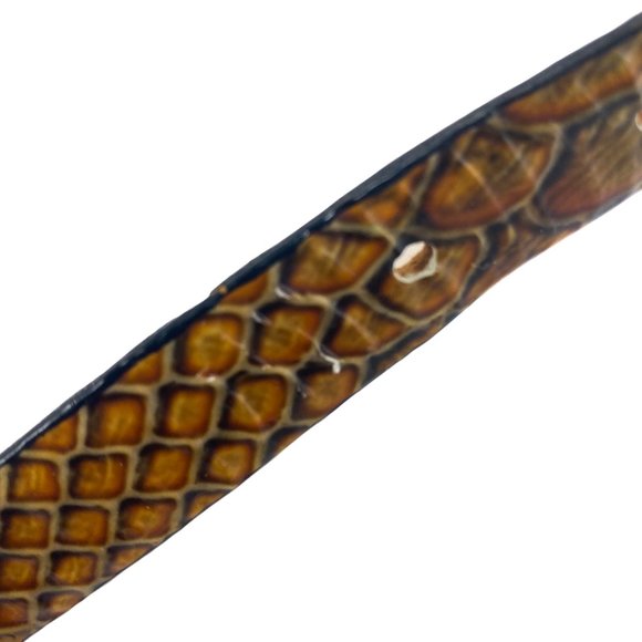 QUALHEIM BOLLORINI Leather Snakeskin Belt - Picture 9 of 12